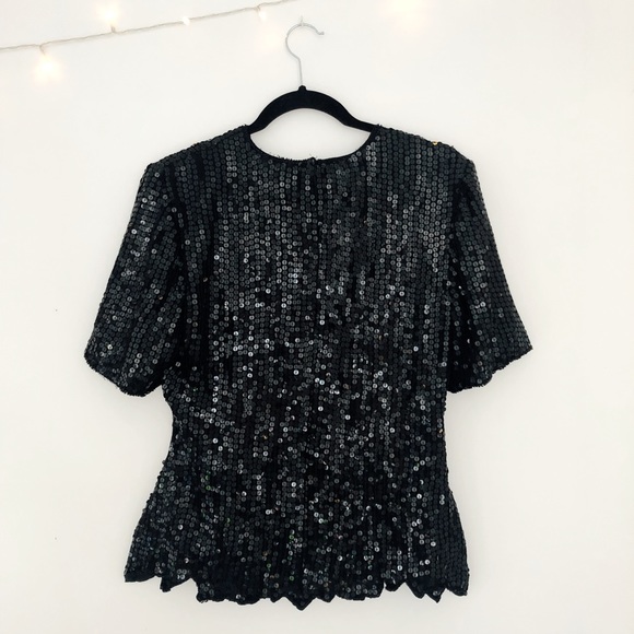 Sequined all over blouse with floral pattern - Picture 4 of 4